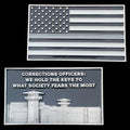 Thin Silver Line Flag Correctional Officer Challenge Coin