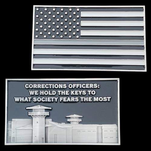 Thin Silver Line Flag Correctional Officer Challenge Coin