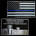 Thin Blue Line Flag Correctional Officer Challenge Coin