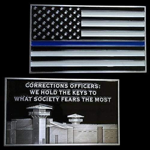 Thin Blue Line Flag Correctional Officer Challenge Coin