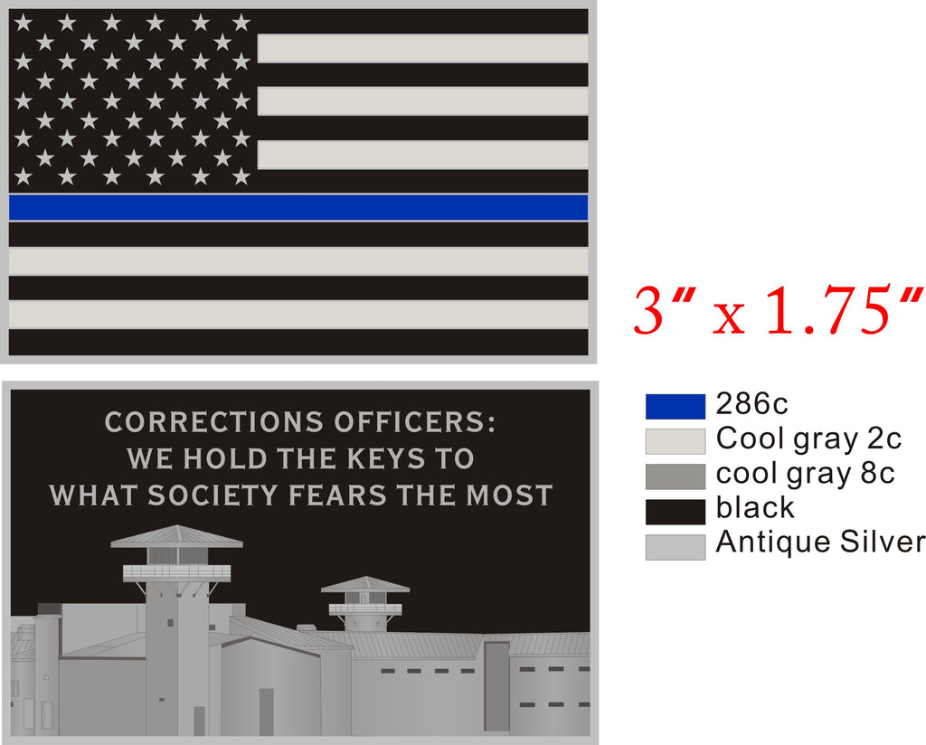 Thin Blue Line Flag Correctional Officer Challenge Coin