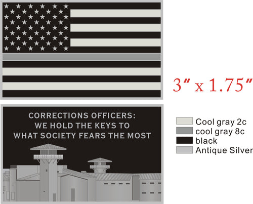 Thin Silver Line Flag Correctional Officer Challenge Coin